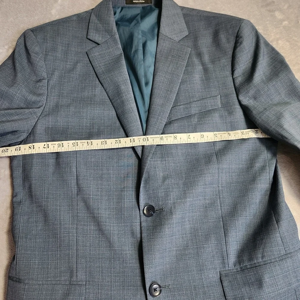 New Nordstrom Trim Fit Blazer Zignone Italian Virgin Wool Blue Glen Plaid 40R